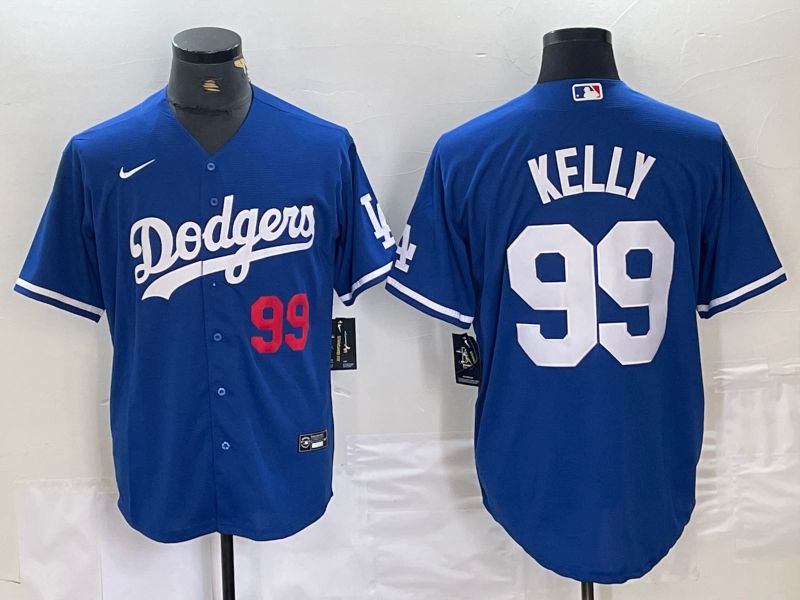 Men Los Angeles Dodgers 99 Kelly Blue Nike Game MLB Jersey style 2